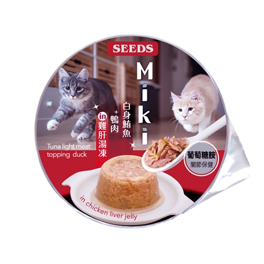 Miki Functional Cat Meal Cup -White Tuna+Duck in Chicken Liver Soup Jelly (80g) 829317 image