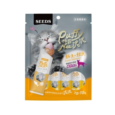 SEEDS - Puffy Nee Cat Functional Meat Sticks - Tuna + Salmon + Vitamin A (7g x 10) 710028 image