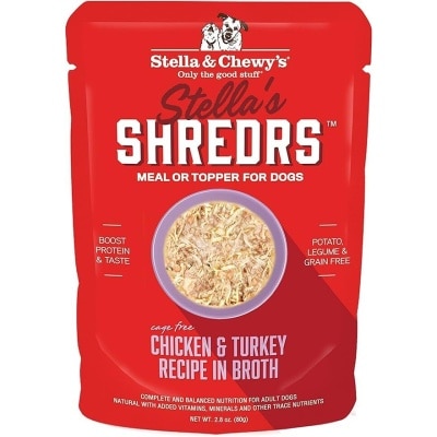STELLA & CHEWY'S - 肉絲滋味包系列 放養雞+火雞 配方 (2.8 oz) 狗狗濕糧 - Stella & Chewy's