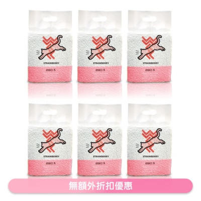 WEWE - [箱装优惠]玫瑰草莓味秒结豆腐猫砂 (7L x 6) - WEWE