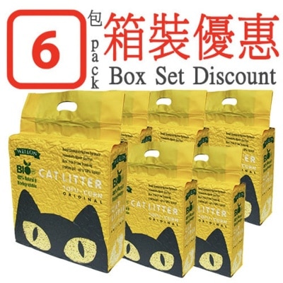 WELLON - [箱装优惠]豆腐粟米猫砂 (原味) (6L/2.5kg) x6 - 威龙
