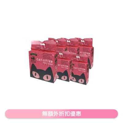 WELLON - [BoxSet] Tofu Cat Litter (Peach) (6L/2.5kg) x6- WELLON
