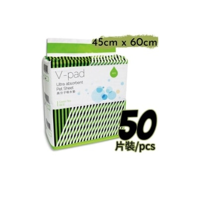WELLON - [V - Pad]*绿茶* 高分子吸水 宠物 狗尿垫 (45*60cm) (50片) - 威龙