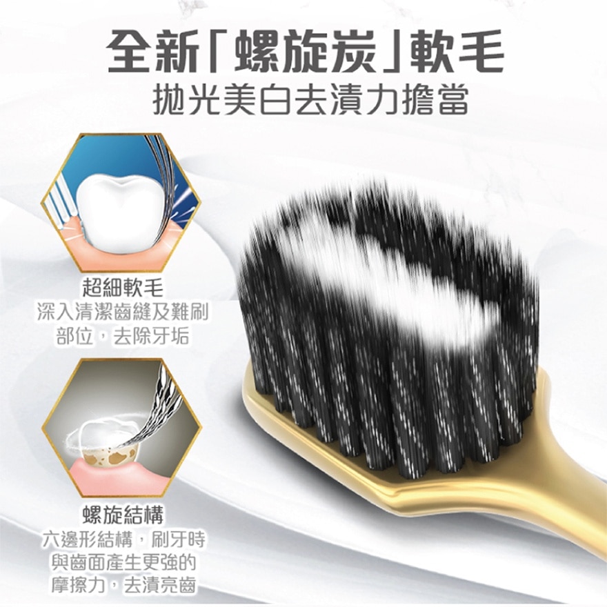 3D Spiral Wide Whitening Antibacterial Toothbrush (Random Color Delivery)<BR>