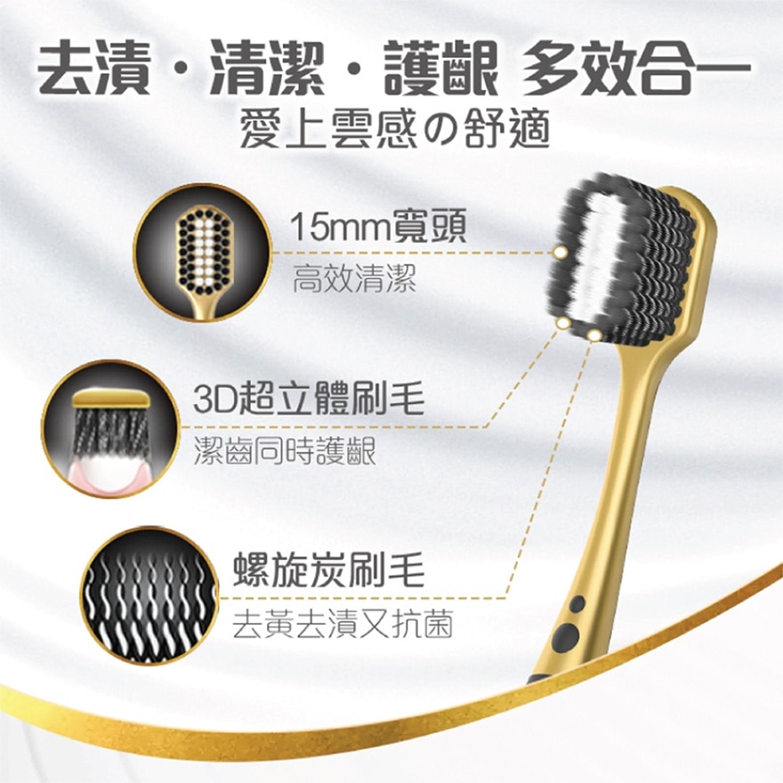 3D Spiral Wide Whitening Antibacterial Toothbrush (Random Color Delivery)<BR>