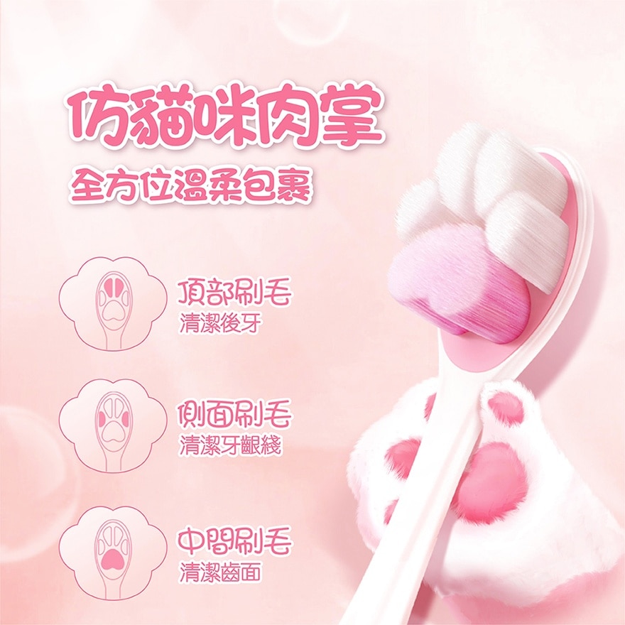 Cushion Clean Fluffy Paw Palm-shaped Soft Toothbrush for Pet Lover (Random Color Delivery)