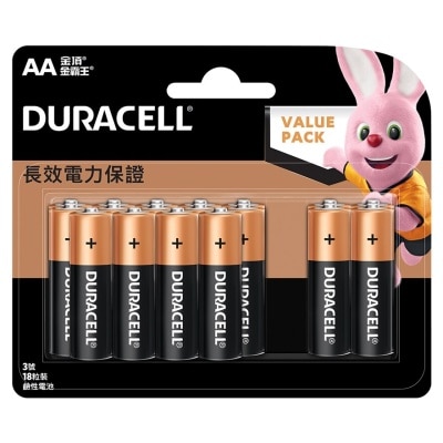 DURACELL 金霸王鹼性電芯AA 18粒裝