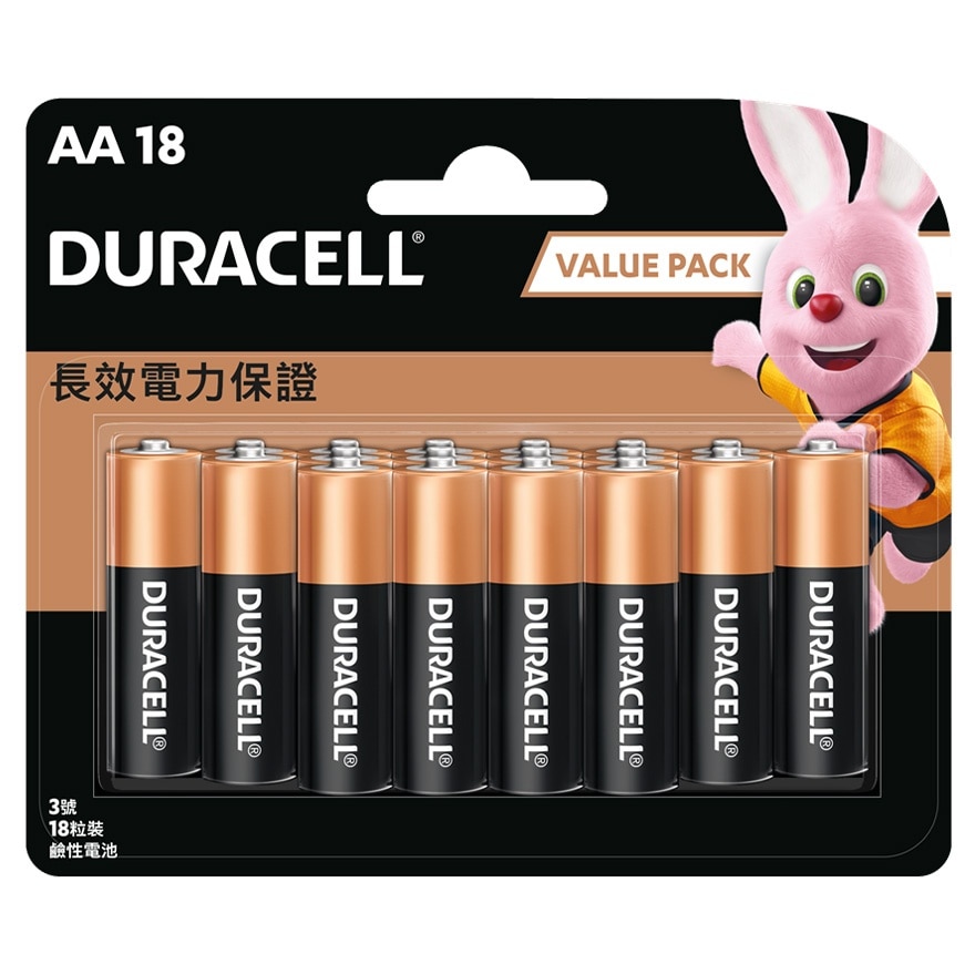 金霸王鹼性電芯AA 18粒裝