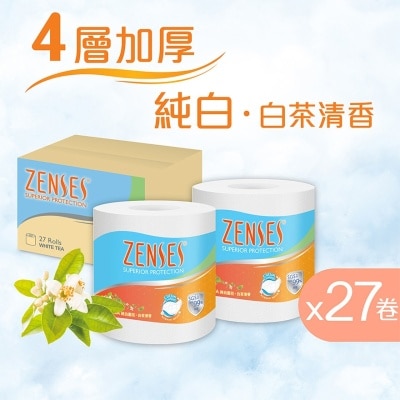 ZENSES 倩絲 4層壓花卷紙單卷裝(白茶清香)[原箱27卷]