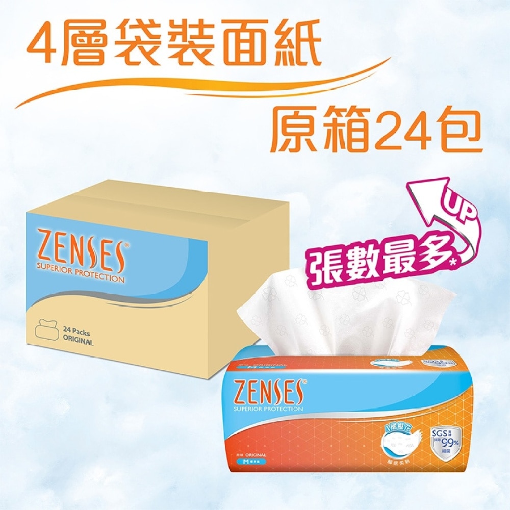 倩絲親膚4層壓花袋裝面紙原箱24包 (罐頭豬LuLu) - 原味 (新舊包裝隨機發放)
