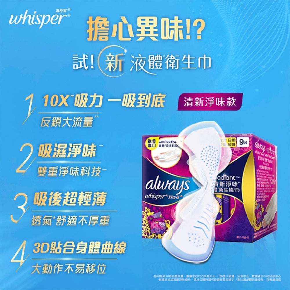 Whisper Liquid Pad Radiant Day 24cm 9s