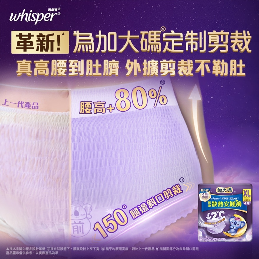 護舒寶熊抱安睡褲夜用加大碼4片x2