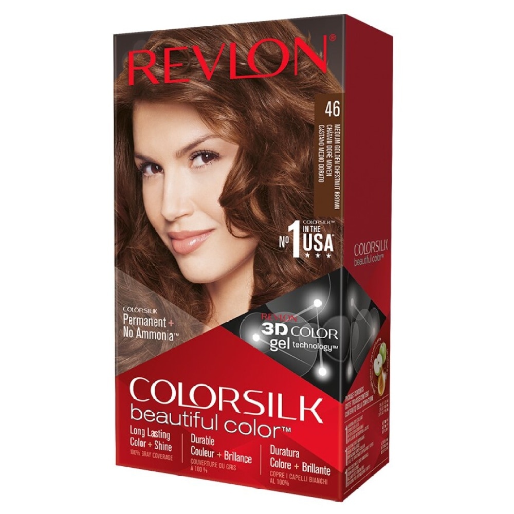 REVLON-COLORSILK 麗然染髮劑-金酒紅褐色46