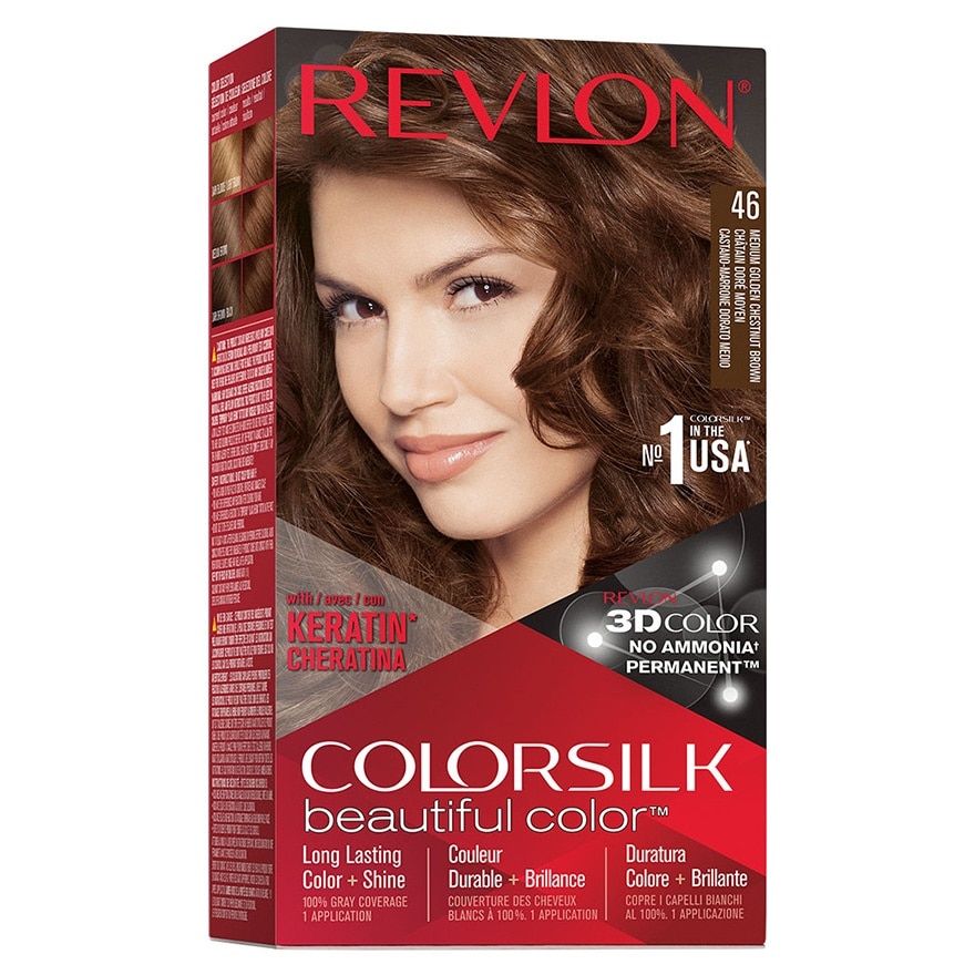 REVLON-COLORSILK REVLON COLORSILK 46 MEDIUM GOLDEN CHESTNUT BROWN