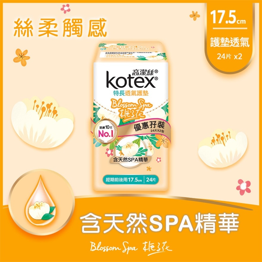 Kotex Gardenia Liner Long <BR>Twin Pack 24Sx2