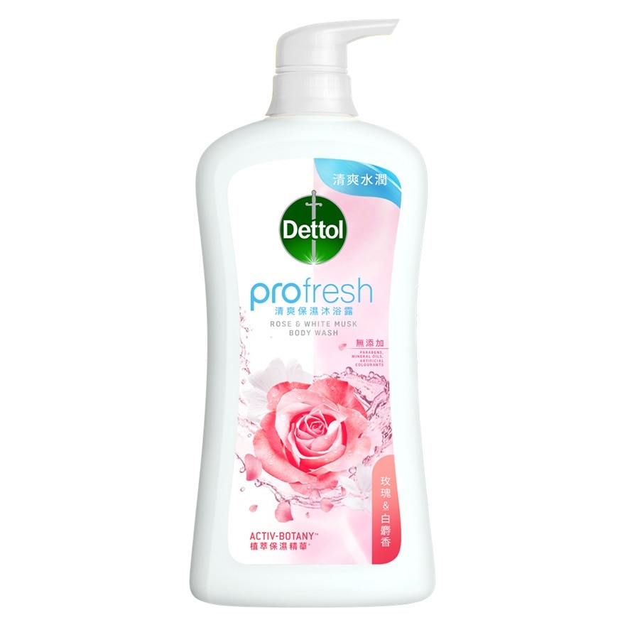 滴露ProFresh清爽保濕沐浴露 ​玫瑰及白麝香900g