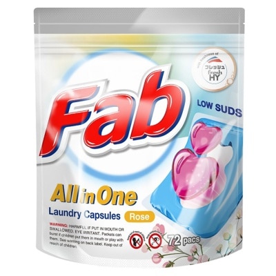 FAB 快潔 All-in-1 洗衣珠（玫瑰）袋裝10ml*72粒
