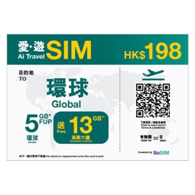 AI TRAVEL SIM 30-DAY GLOBAL FUP 5GB