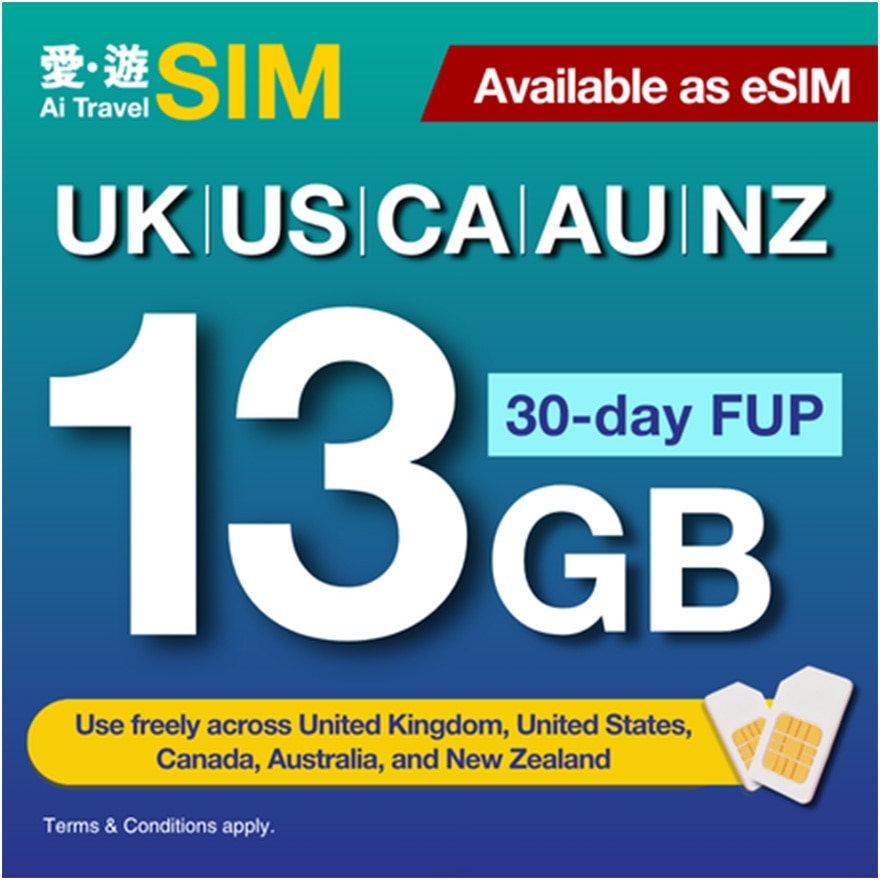 30-DAY UK US CA AU NZ FUP 13GB