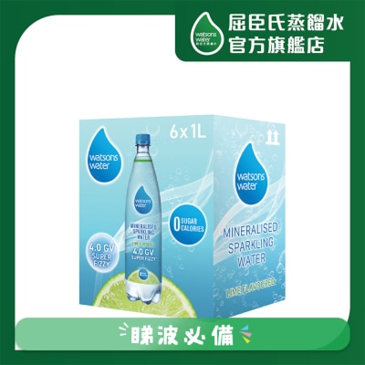 屈臣氏 - 礦物質有氣水 (青檸味) 1L (6支)