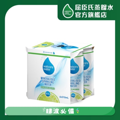 屈臣氏 - 礦物質有氣水 (青檸味) 310mL (6罐)