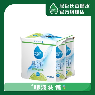 屈臣氏 - 礦物質有氣水 (青檸味) 310mL (6罐)