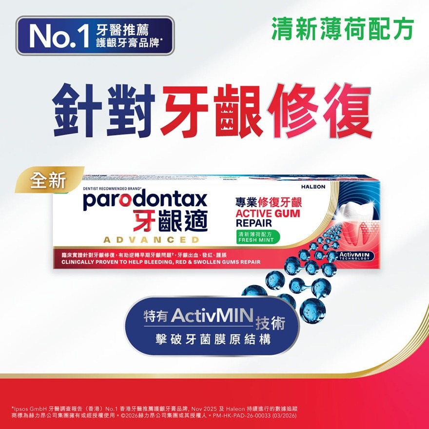 Parodontax Active Gum Repair Fresh Mint 100g