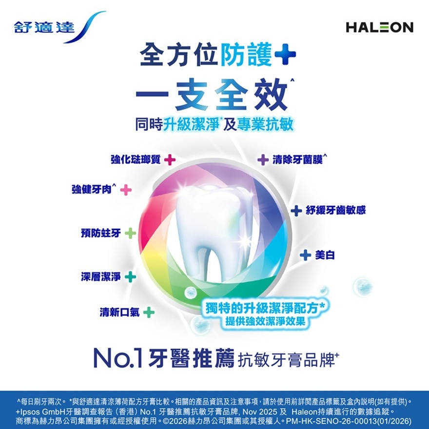 舒适达全方位防护+牙膏特强薄荷配方2支送Toy Story限量版折叠旅行袋