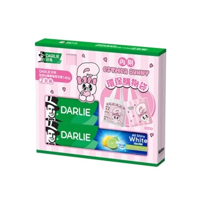 DARLIE 好来 DARLIE全亮白青柠薄荷牙膏孖装送Esther Bunny 纯棉布袋