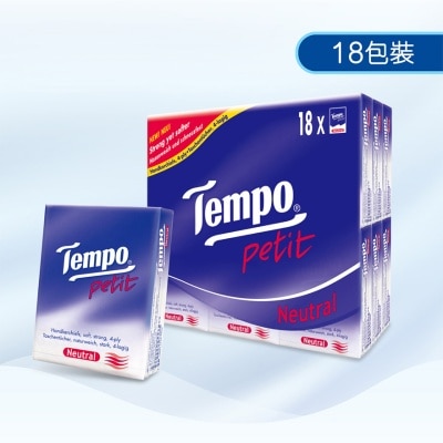 TEMPO TEMPO X PLASTIC THING 2025 新年限定-迷你装纸手巾天然无味- 18包装 (新旧款式随机发放)