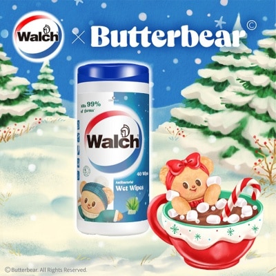 WALCH Walch Antibacterial Wet Wipes  Aloe 40wipes  (BUTTERBEAR packaging dispatched randomly)