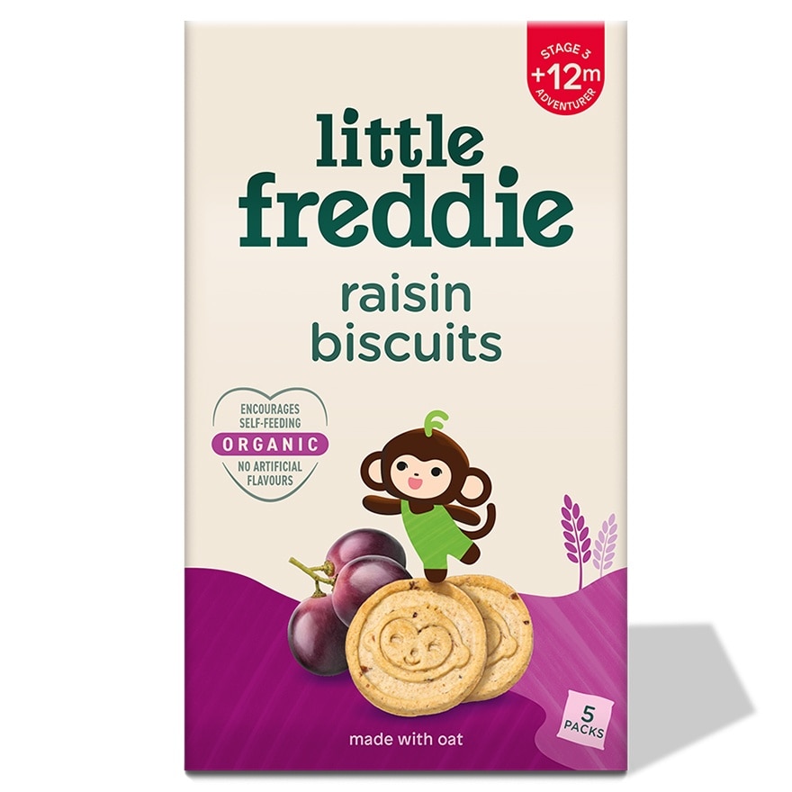 Organic Monkey Bites Biscuits with Raisin & Oat (5x20g)