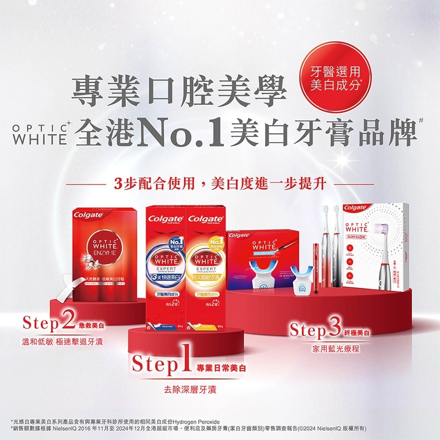 [牙医专用美白成份 阻截牙渍 不伤珐琅质] 光感白白金持久美白牙膏 85克