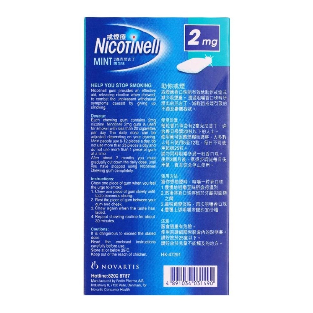 Nicotinell Chewing Gum (Mint) 2mg 36's