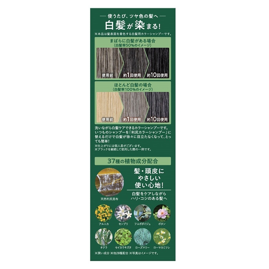 飘然利尻昆布白髮染色洗髮露 (黑色) 200G