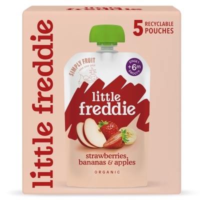 小皮 - 有機草苺香蕉蓉 (100克 X 5支)