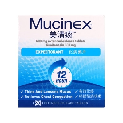 MUCINEX MUCINEX 600MG ER TABLETS 20S