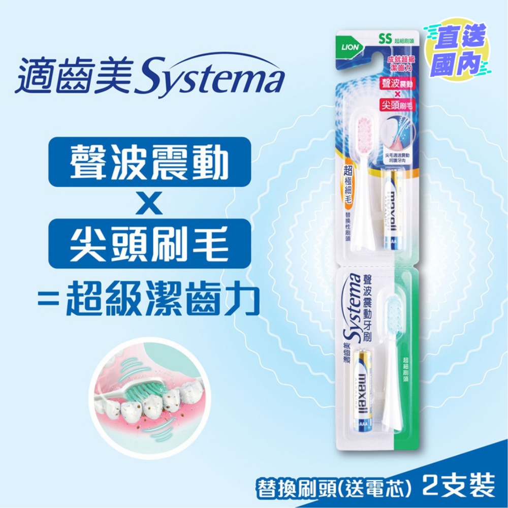 適齒美聲波震動牙刷替換性刷頭 (超細刷頭)