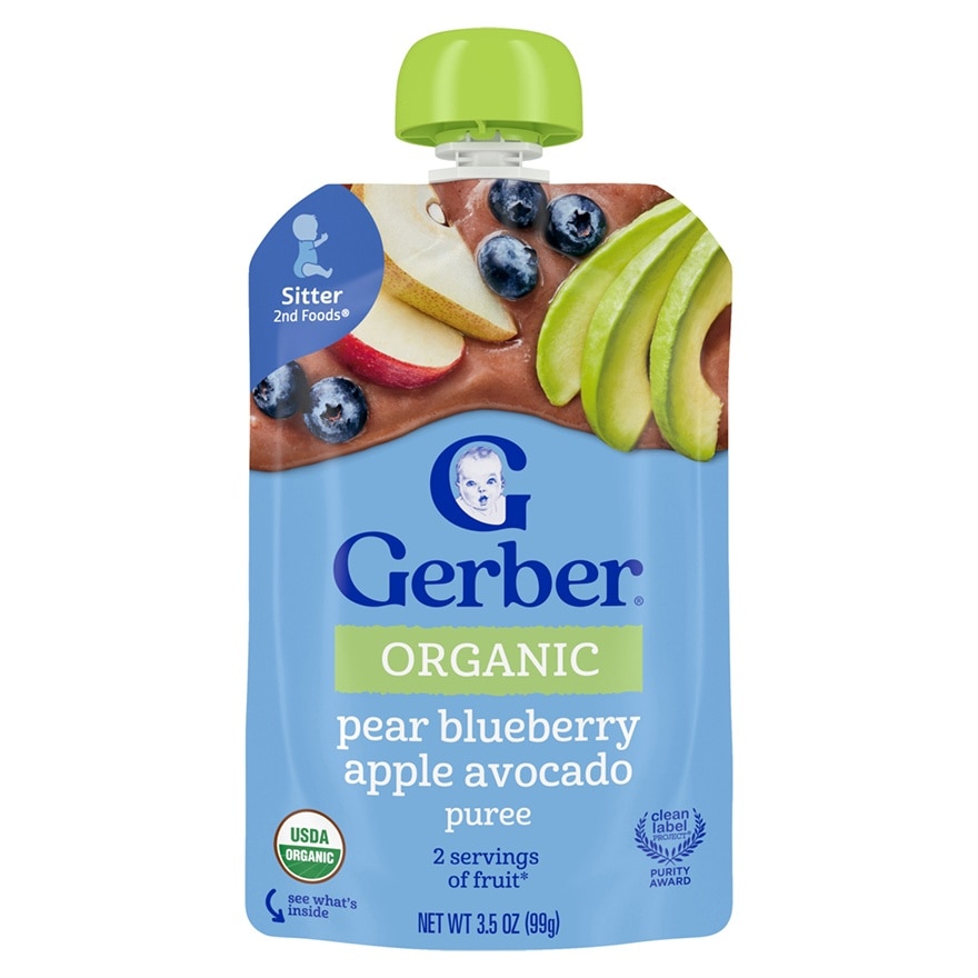 Gerber嘉寶有機果蓉梨藍莓蘋果牛油果 99克
