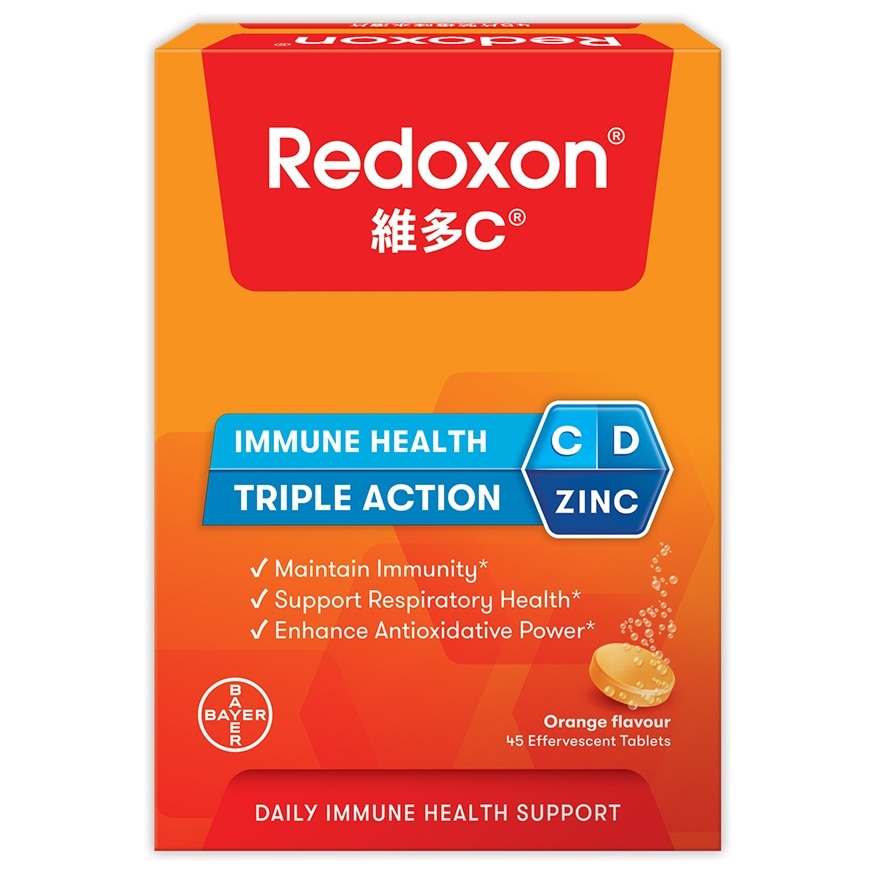 Triple Action Orange Flavour Effervescent Tablets 45s