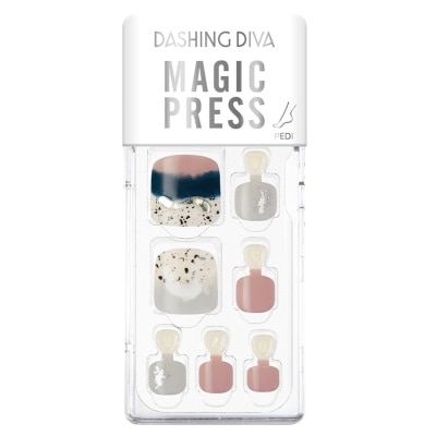 DASHING DIVA 足部薄型美甲片-銀點彩沙MDR1267P