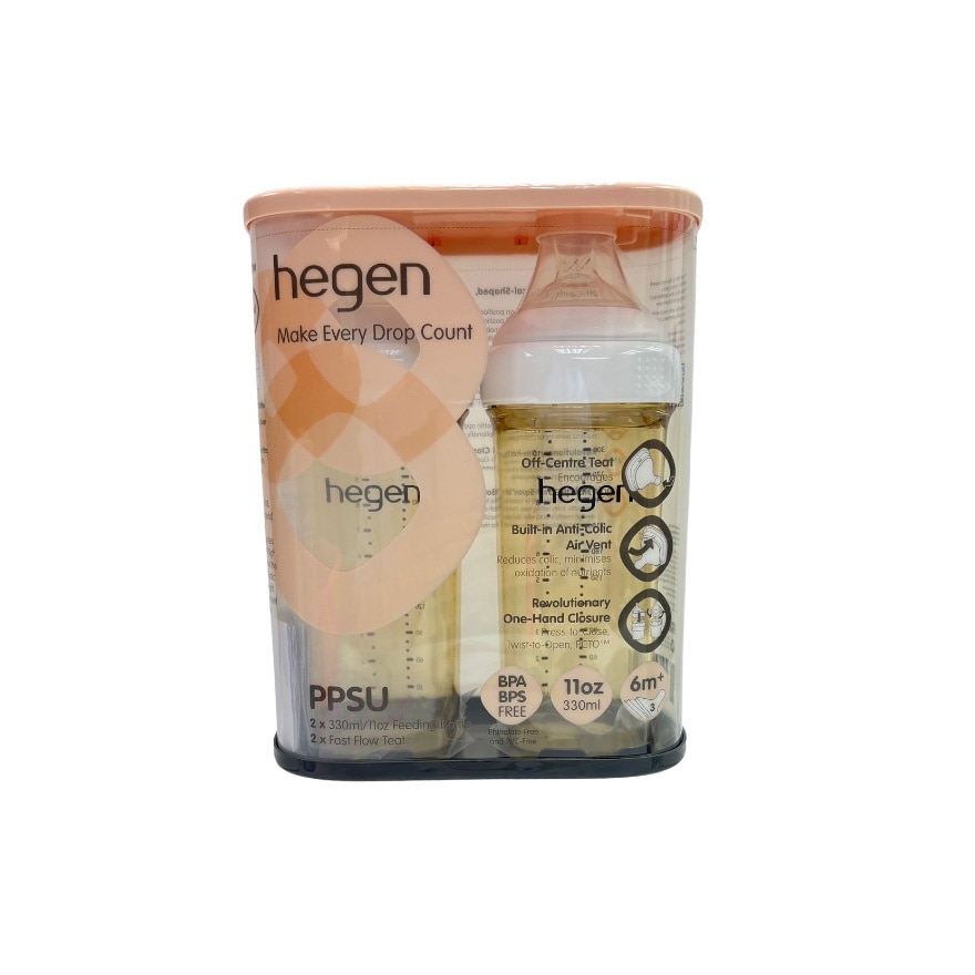 PCTO™ PPSU多功能寬口奶瓶 330ml / 11oz (2支裝) 白色