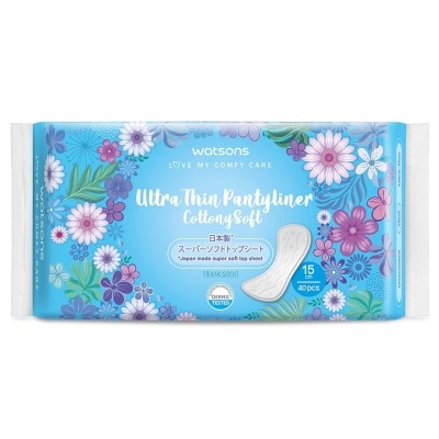 WATSONS Ultra Thin Cottony Soft Unscented Pantiliner 150mm 40s