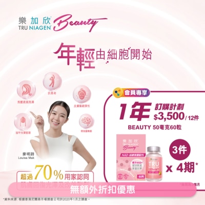 Tru Niagen 樂加欣 BEAUTY 50毫克 60粒 x3瓶訂購計劃