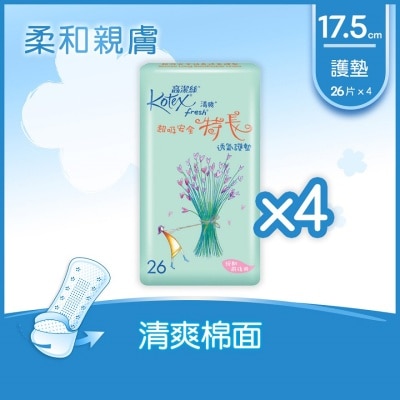 KOTEX高潔絲 高潔絲[4包優惠裝]清爽透氣護墊安全特長