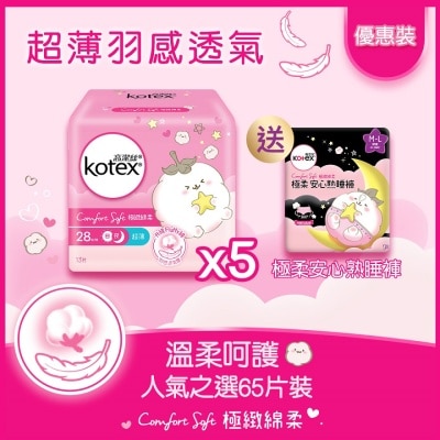 KOTEX高潔絲 高潔絲[5包優惠裝]極緻綿柔超薄日用28CM