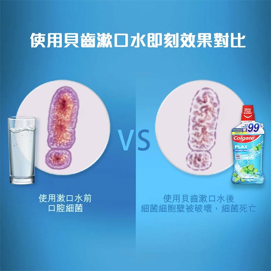 貝齒除口氣含CPC12小時殺滅99.9%口腔細菌 不含酒精 孕婦適用 不辣口漱口水 (特涼薄荷味)