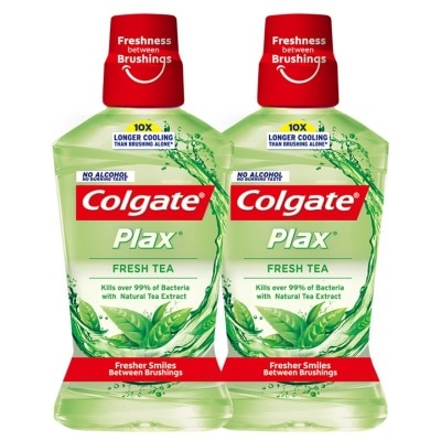 COLGATE 貝齒除口氣含CPC12小時殺滅99.9%口腔細菌 不含酒精 孕婦適用 不辣口漱口水 (清新茶健味)