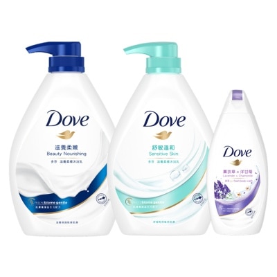 DOVE Dove BN 1000g + Sensitive 1000g + Freebie (Dove Bath 200g)