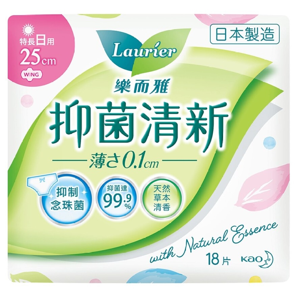 Laurier Anti Bacteria Ultra Slim Day 25cm 18's